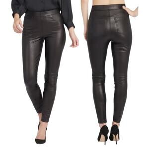 Spanx NWT Sz M Leather Like Pull on Pants Leggings in Noir